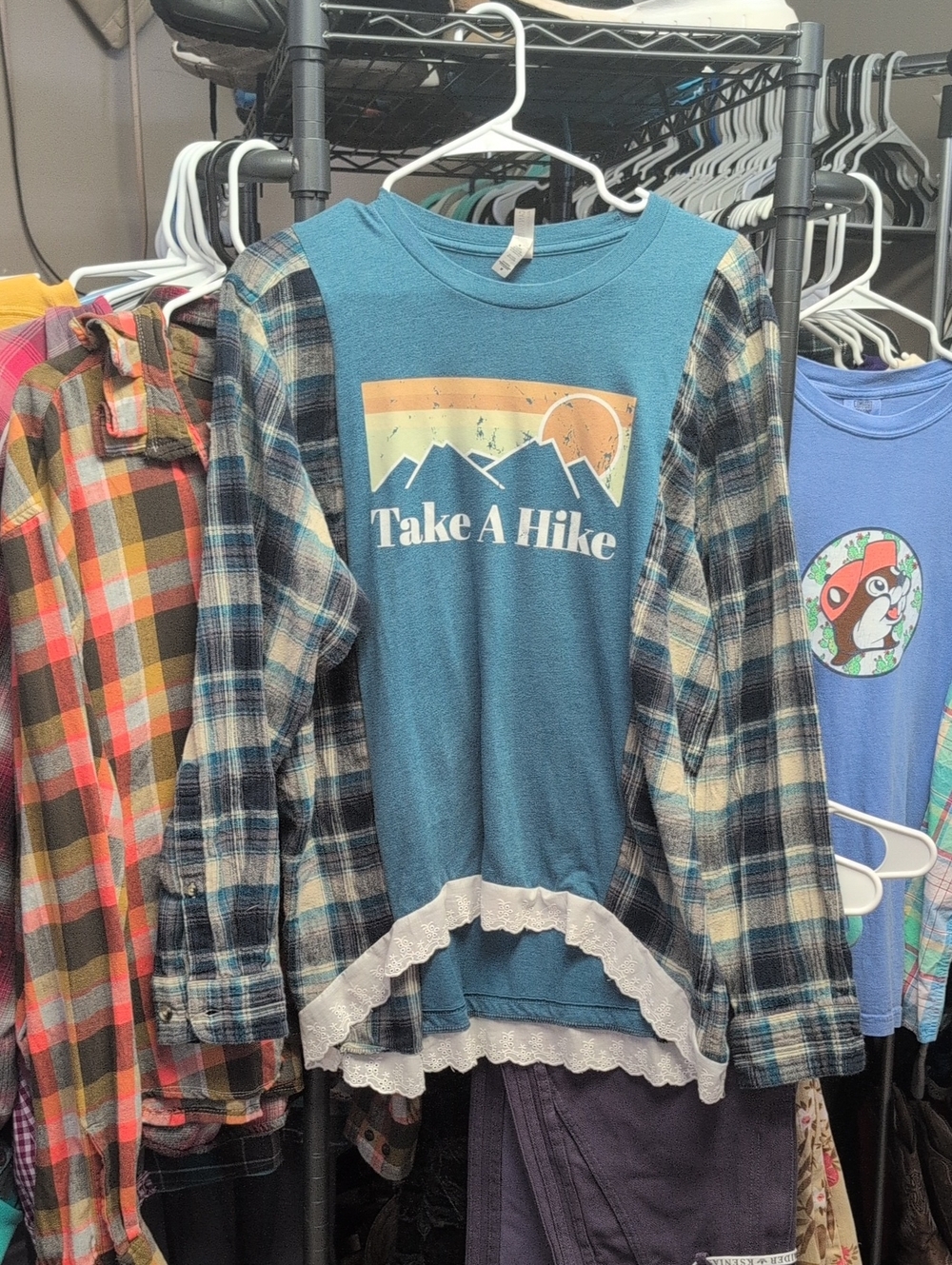 Custom Graphic Flannel Upcycle One Of One.